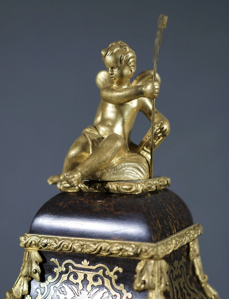 Cartel d'Alcova XVIII secolo epoca Reggenza in Marqueterie Boulle -photo-5