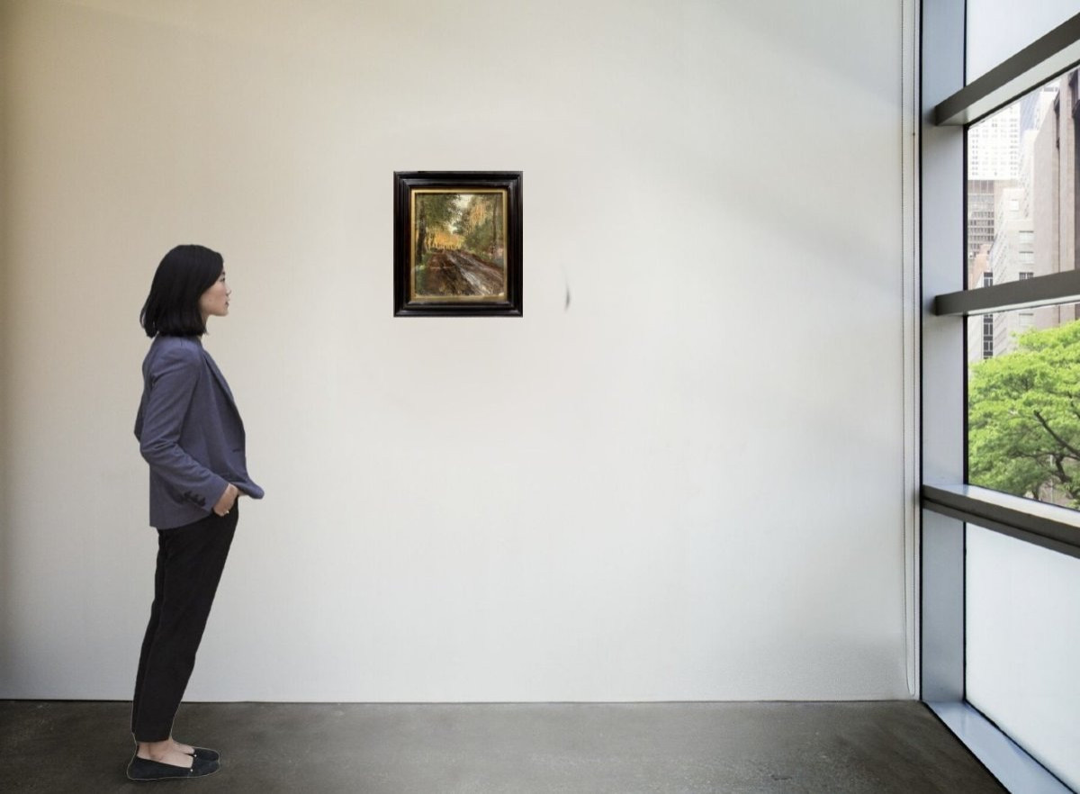 Campriani Alceste (1848-1933) Scuola di Resina  "Paesaggio boschivo" -photo-2