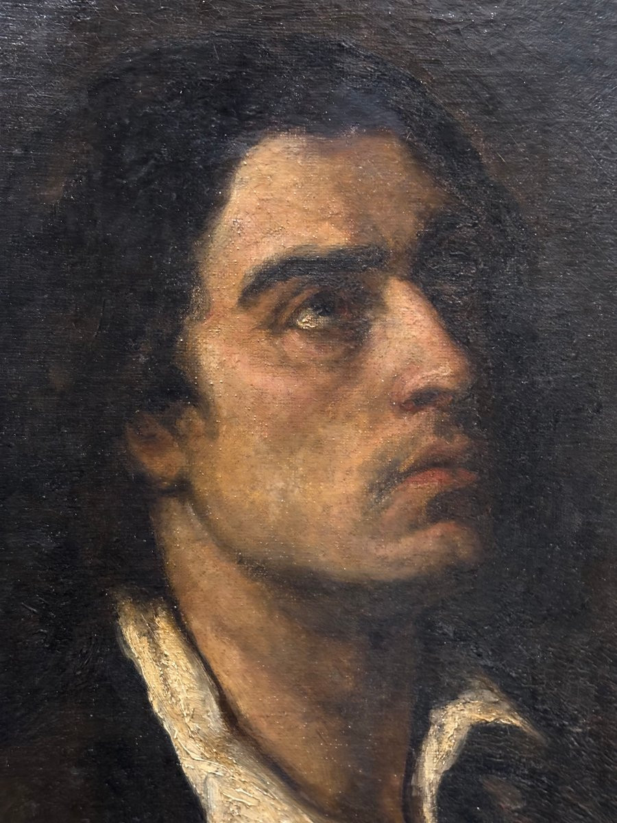 Gustave Courbet, entourage Ritratto Maschile Scuola Francese del XIX-photo-4