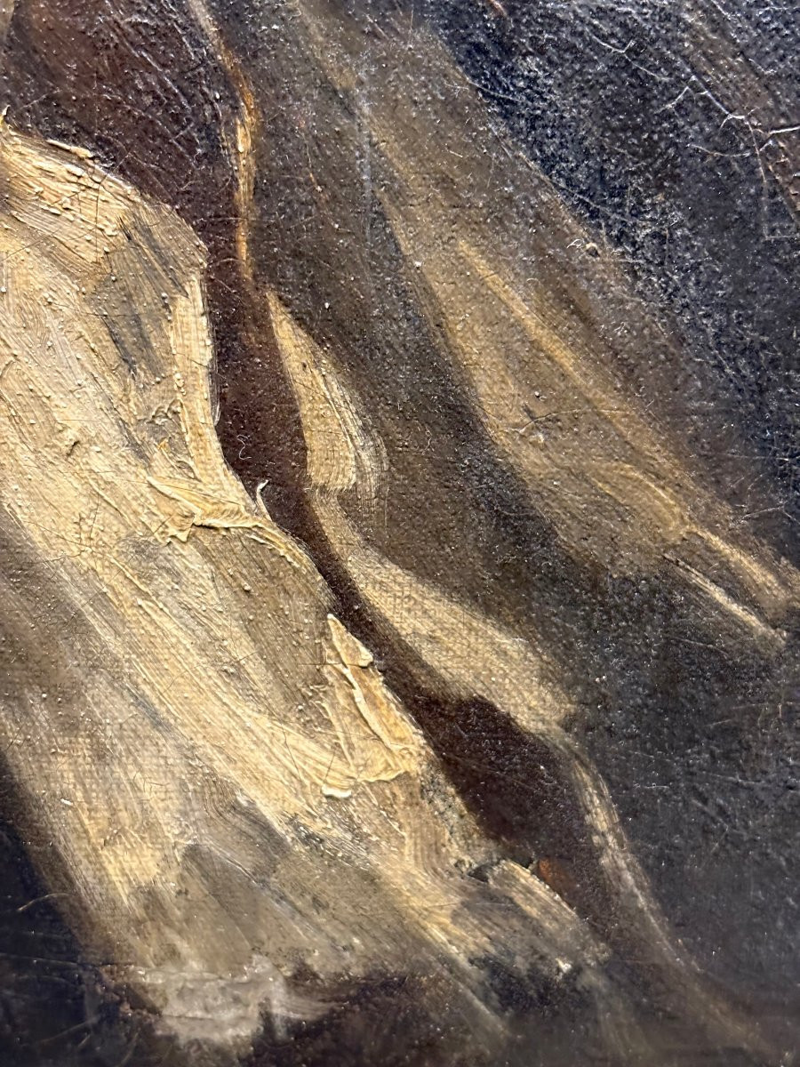 Gustave Courbet, entourage Ritratto Maschile Scuola Francese del XIX-photo-4