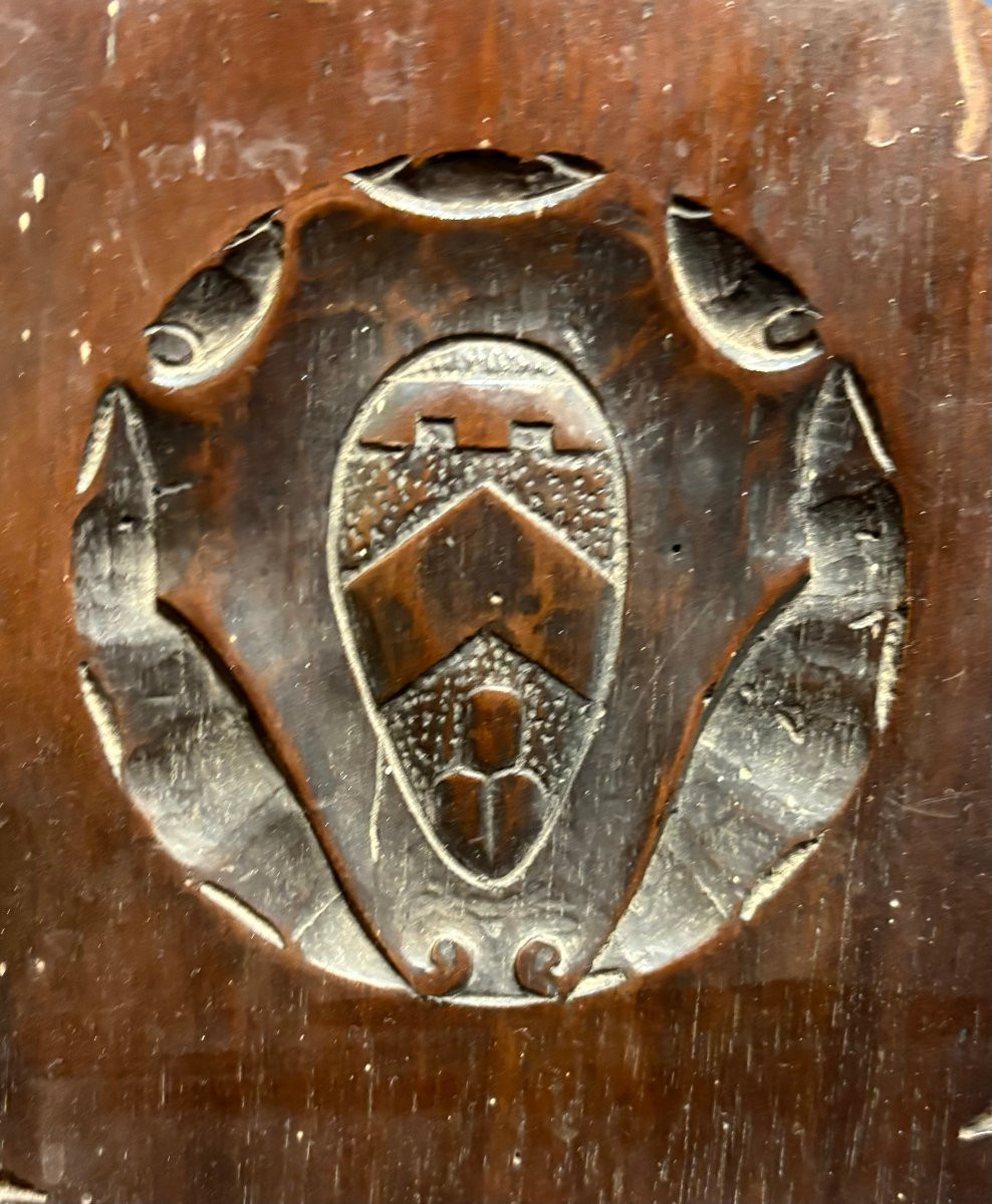 Coppia di Sedie Rinascimentali o Scranni con Stemma -photo-4