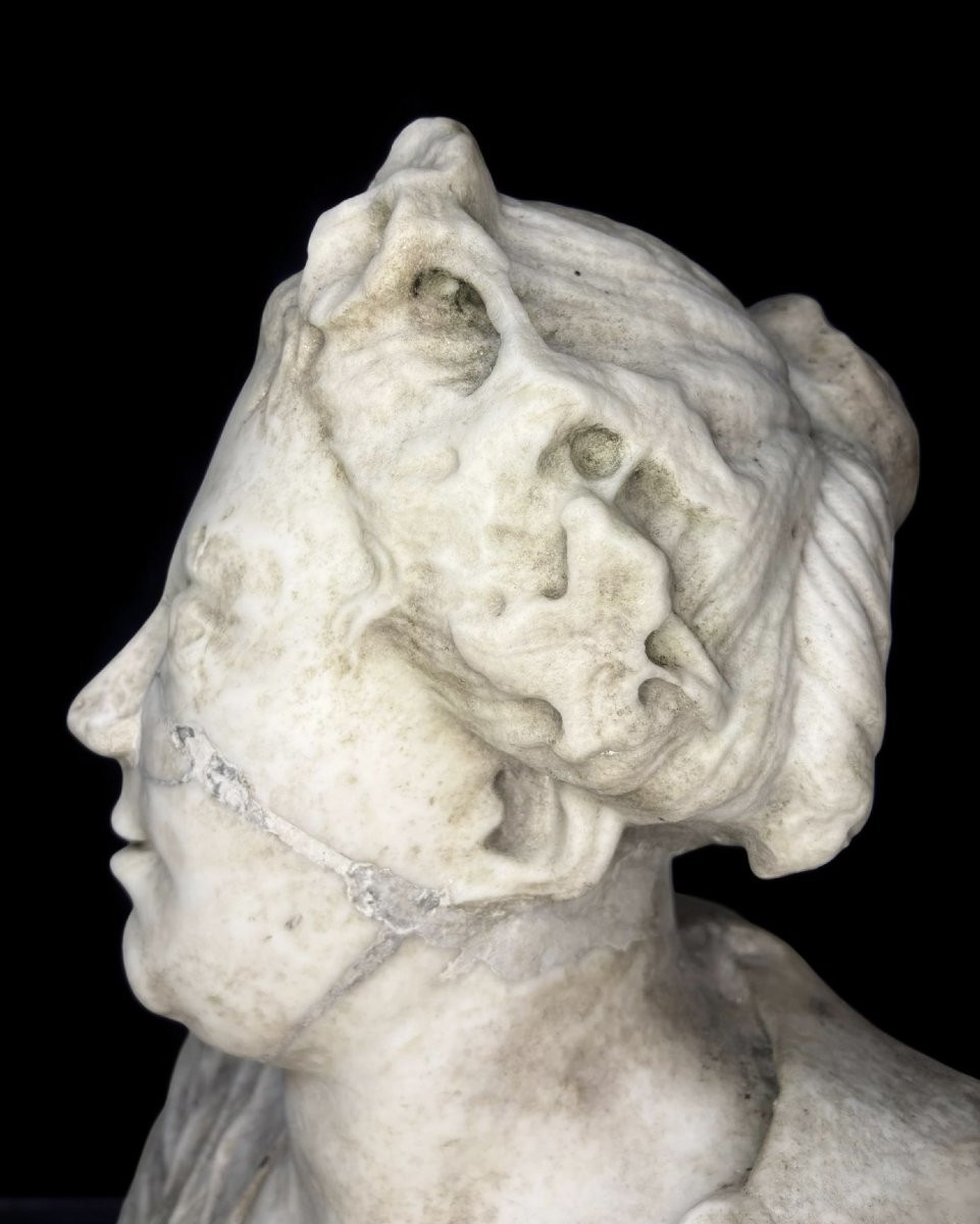 Orazio Marinali (1643-1720) Busto di Flora in Marmo-photo-2