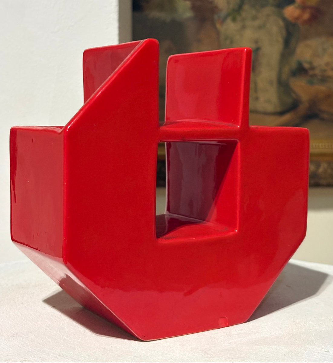 Petucco e Tolio nello stile di Sottsass Vaso Geometrico Ceramica anni 70-photo-4