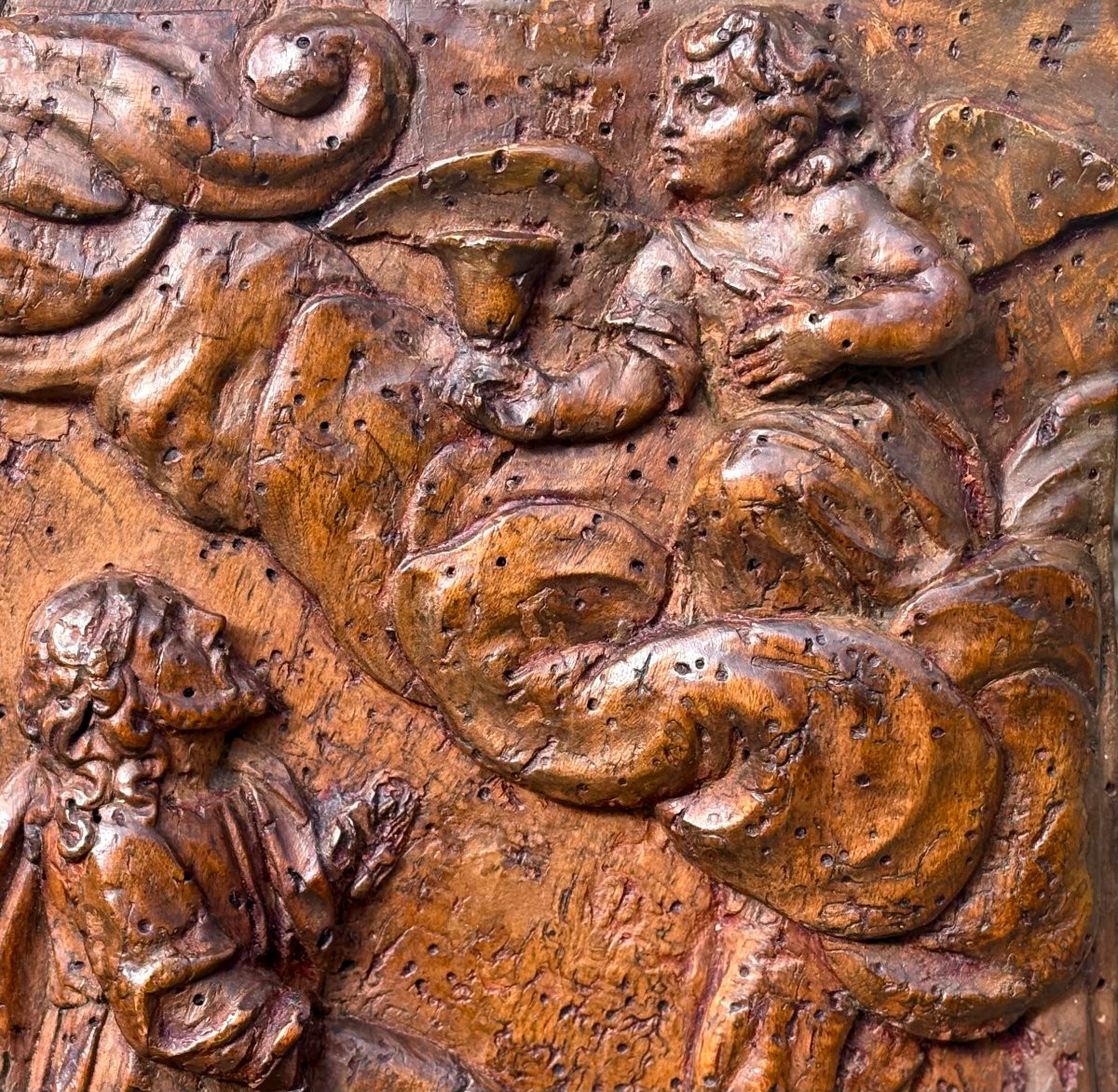 Grande Bassorilievo in Noce Scolpito "L'orto di Getsemani" Veneto XVII secolo-photo-7