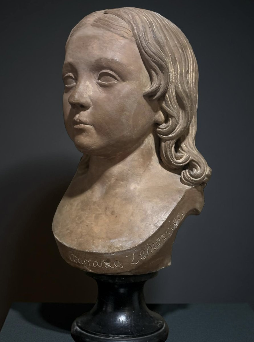 Busto Impero in Terracotta Ritratto di Bambina Virginie- Constance Lemercier-photo-4