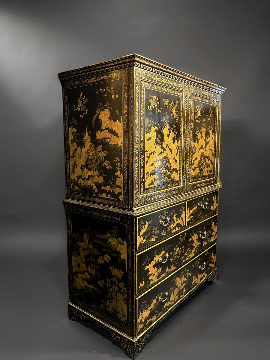 Cabinet a decoro Giapponese secondo frederick Crace, Inghilterra, epoca Regency, circa 1810.-photo-2