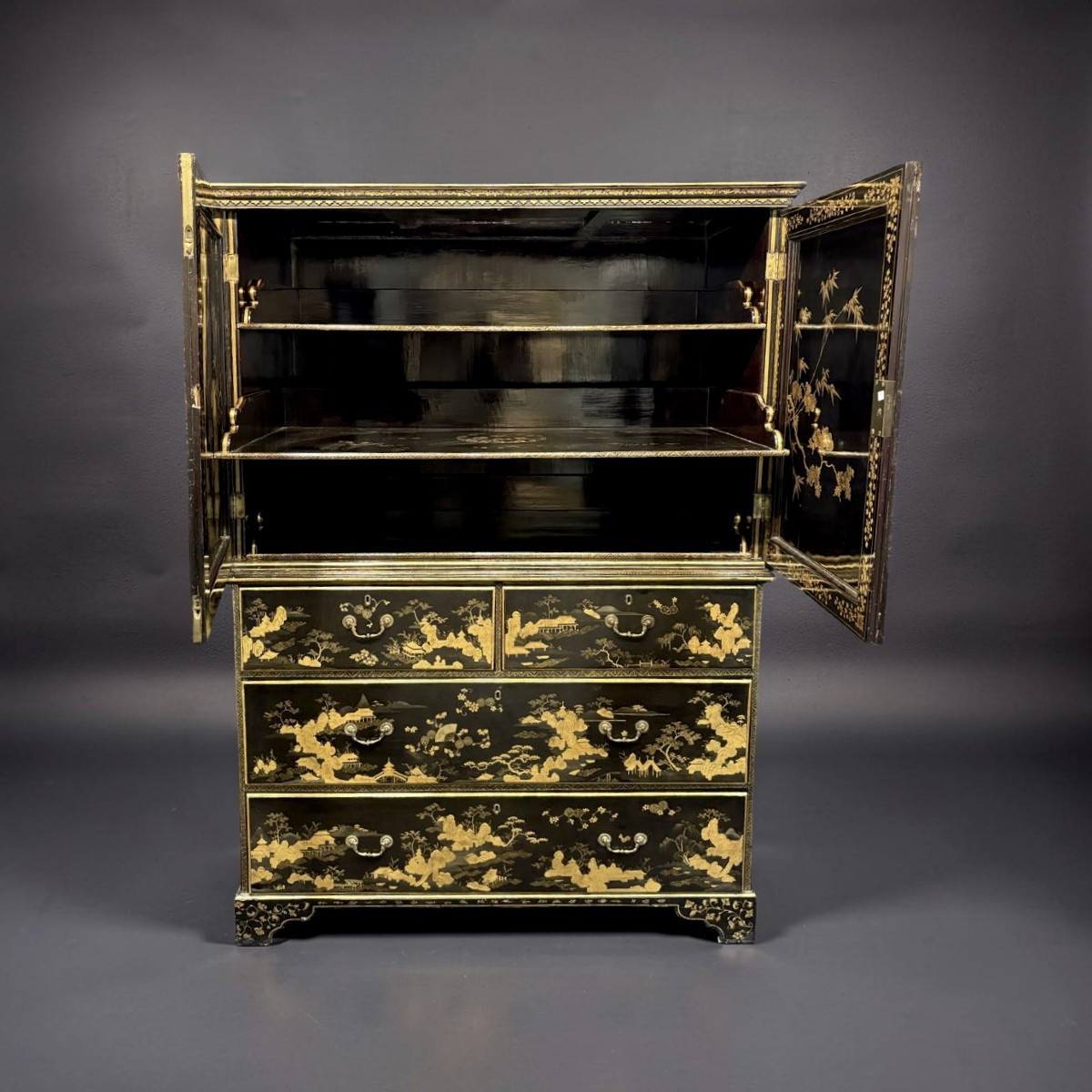 Cabinet a decoro Giapponese secondo frederick Crace, Inghilterra, epoca Regency, circa 1810.-photo-3