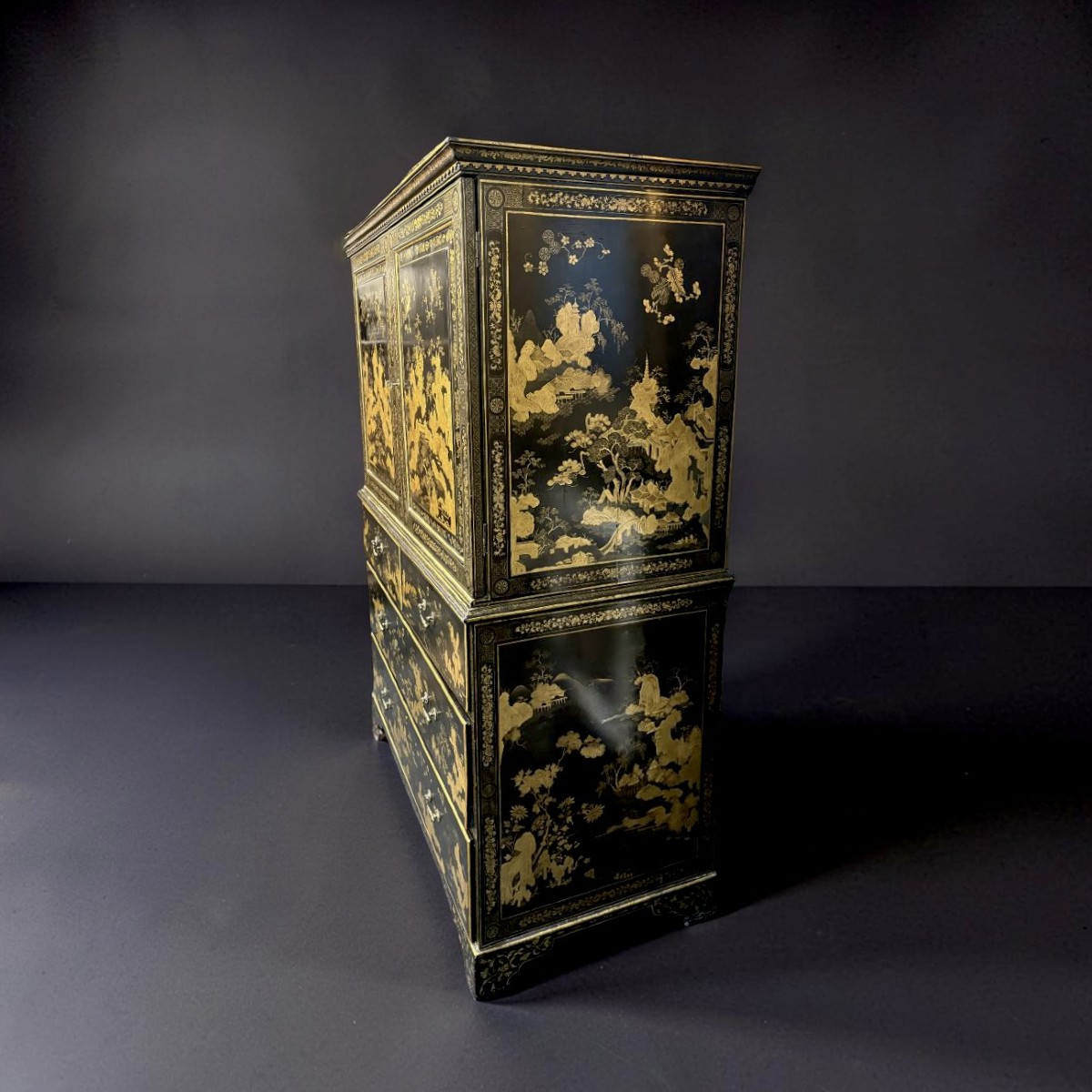 Cabinet a decoro Giapponese secondo frederick Crace, Inghilterra, epoca Regency, circa 1810.-photo-4