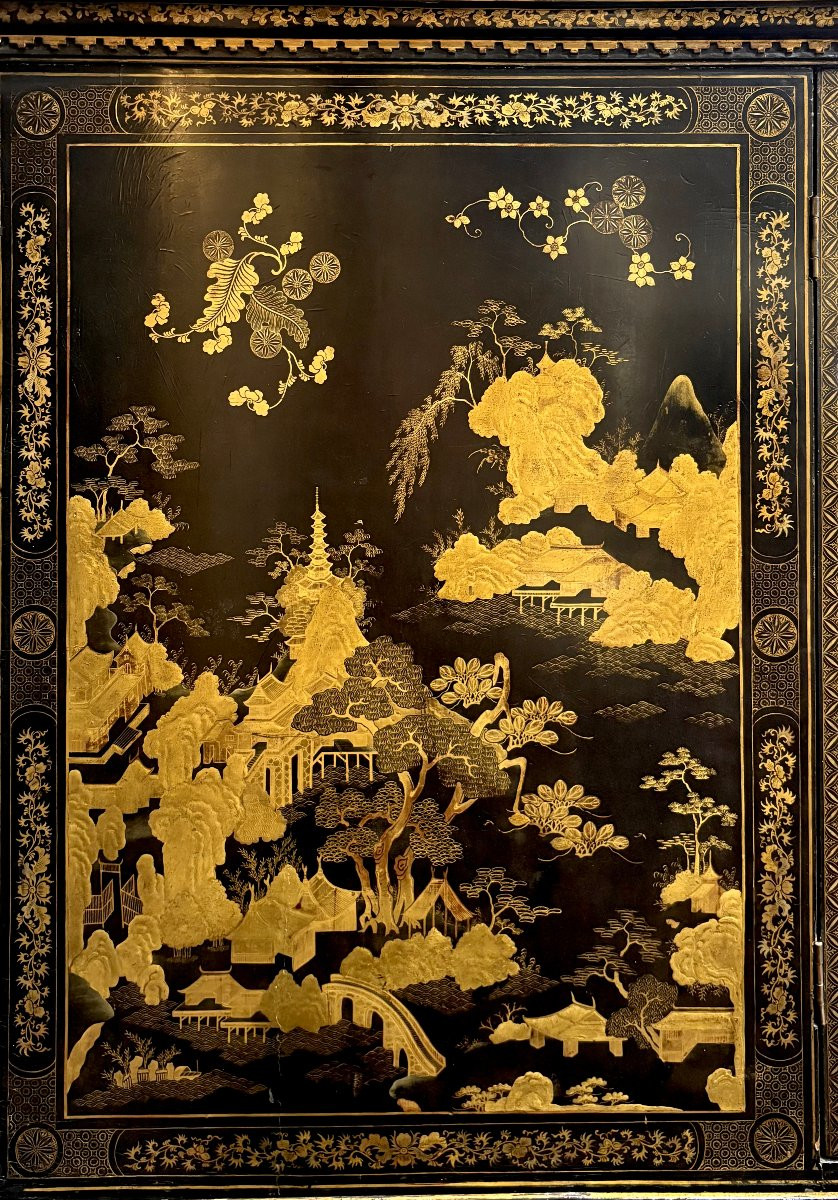 Cabinet a decoro Giapponese secondo frederick Crace, Inghilterra, epoca Regency, circa 1810.-photo-3