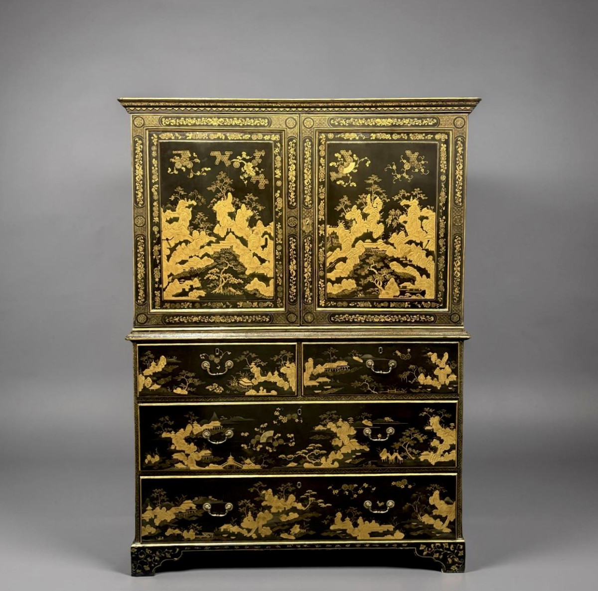 Cabinet a decoro Giapponese secondo frederick Crace, Inghilterra, epoca Regency, circa 1810.