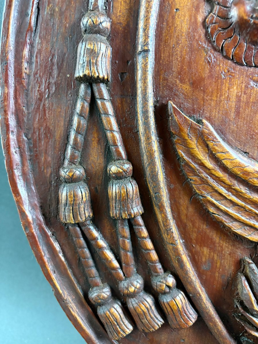 Stemma Gentilizio in Legno Scolpito XVIII secolo-photo-3