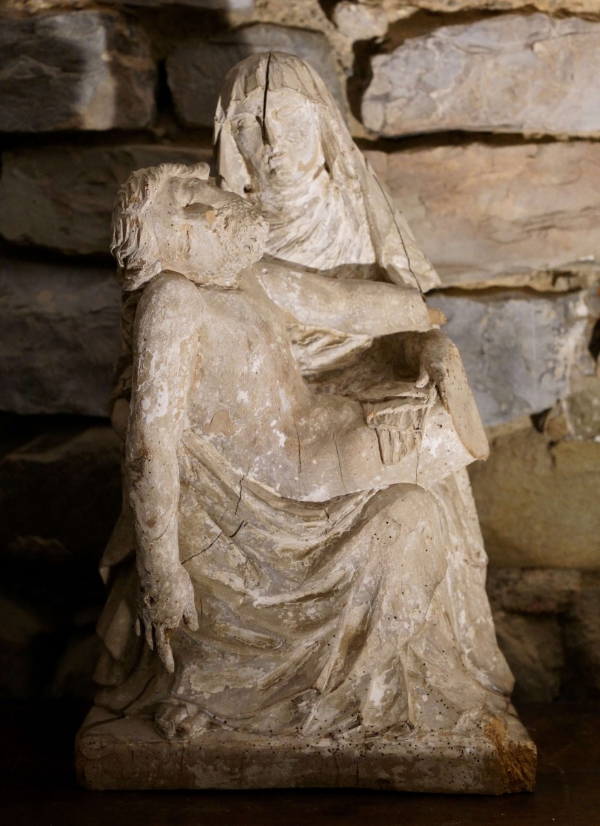 Pietà Scultura in Legno di Tiglio Franco Borgognona fine XV secolo