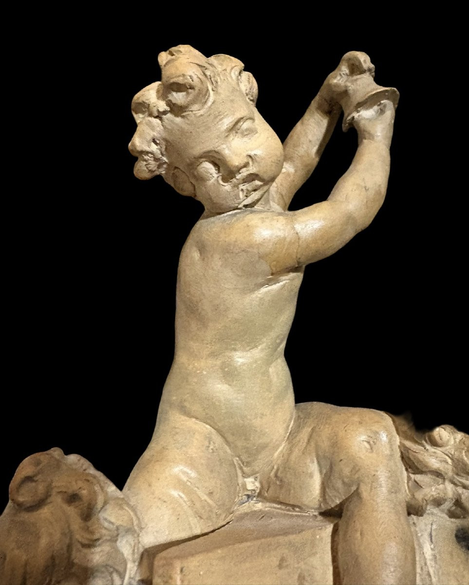 Giovanni Giuliani (1664-1744) Bozzetto in Terracotta Allegoria della Musica-photo-2