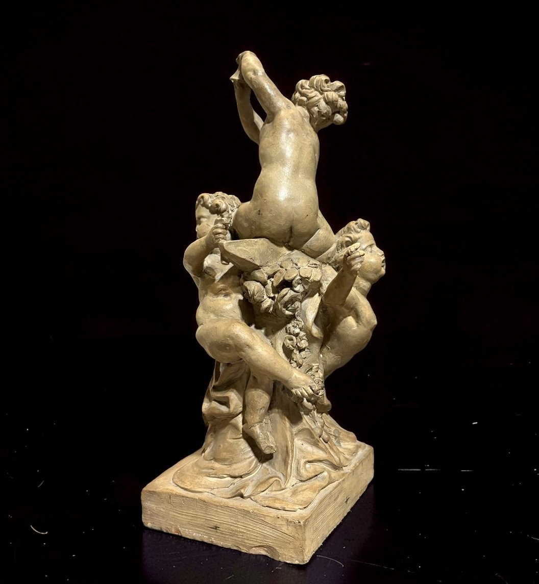 Giovanni Giuliani (1664-1744) Bozzetto in Terracotta Allegoria della Musica-photo-4