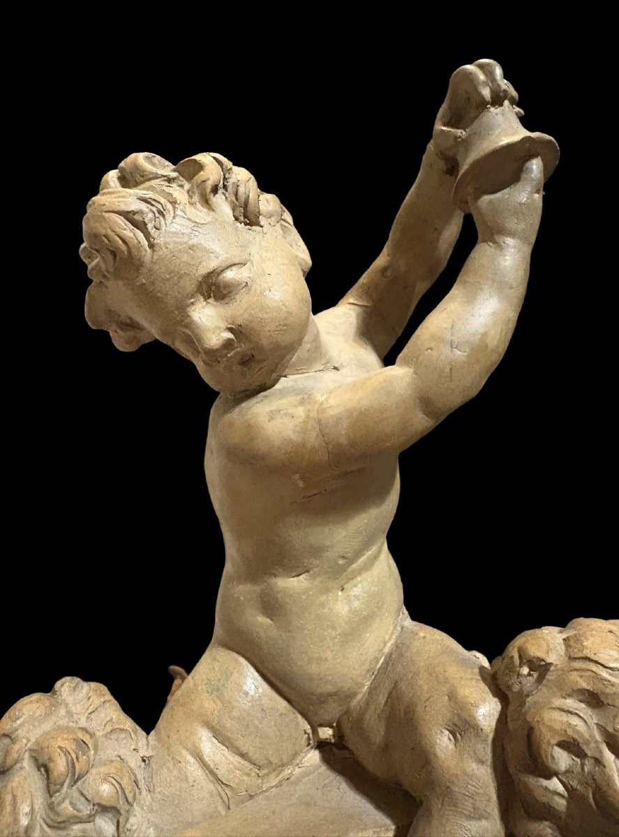 Giovanni Giuliani (1664-1744) Bozzetto in Terracotta Allegoria della Musica-photo-3