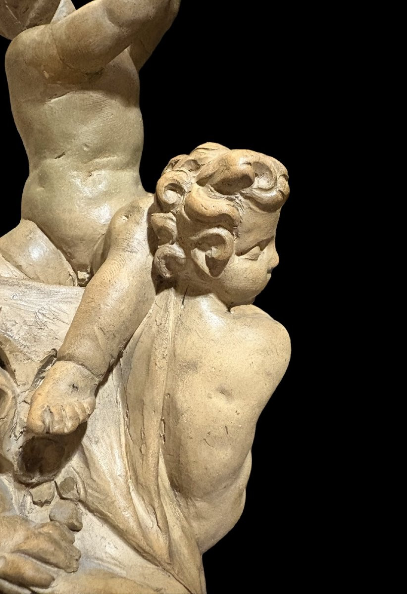 Giovanni Giuliani (1664-1744) Bozzetto in Terracotta Allegoria della Musica-photo-4