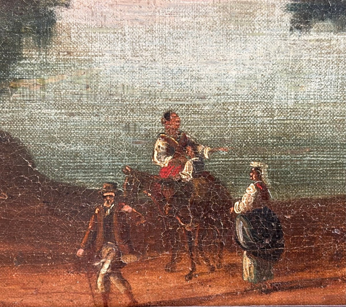 Coppia di Grandi Vedute del Golfo di Napoli Scuola di Posillipo Grand Tour circa 1840-photo-6