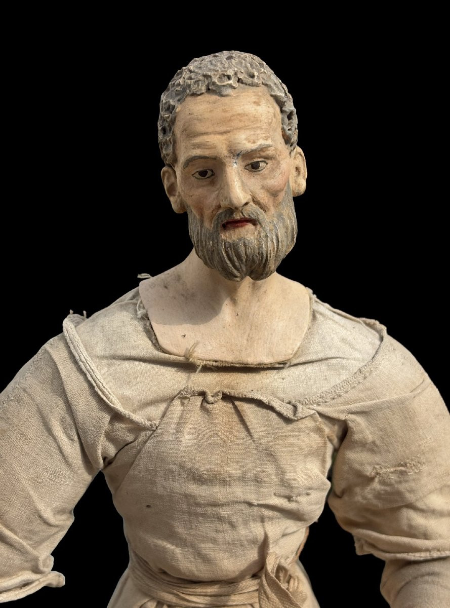 Grande Manichino Napoletano da Presepe in Terracotta XVIII secolo-photo-2