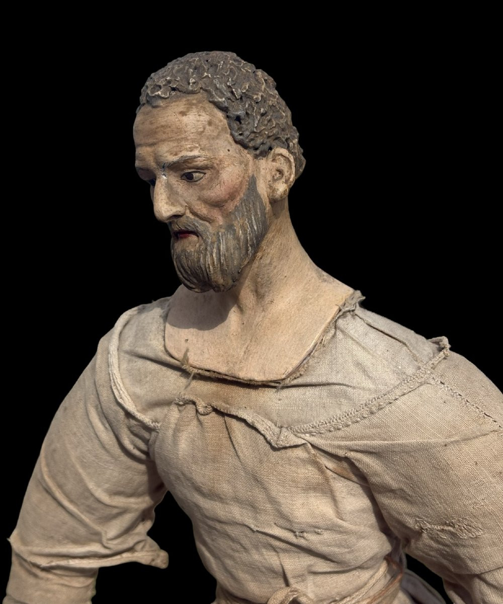 Grande Manichino Napoletano da Presepe in Terracotta XVIII secolo-photo-1