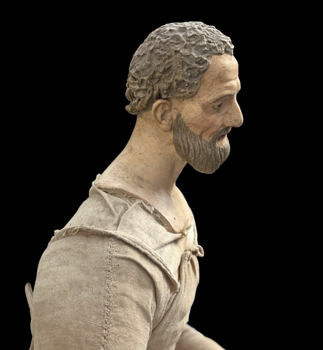 Grande Manichino Napoletano da Presepe in Terracotta XVIII secolo-photo-2