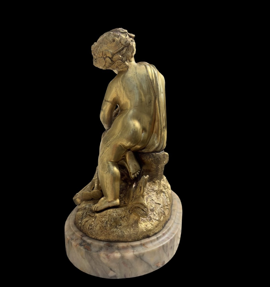 Gruppo in Bronzo Dorato Francese Putti fine del XIX secolo-photo-4