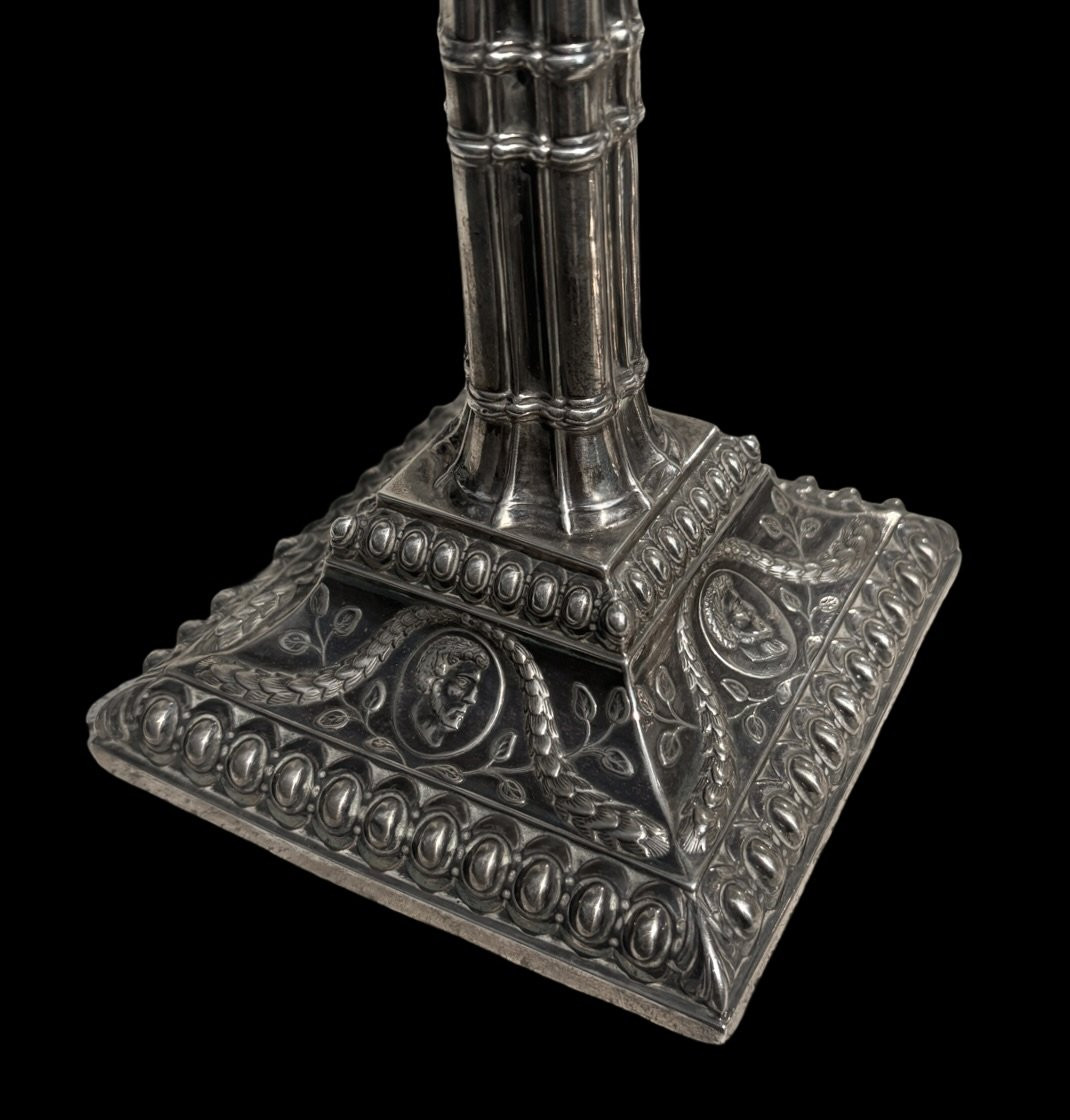 Coppia di Candelieri Georgiani in Argento Sterling Orlando Jackson Londra 1772-photo-1