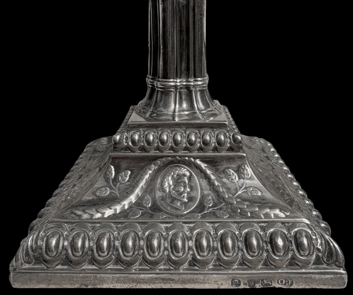 Coppia di Candelieri Georgiani in Argento Sterling Orlando Jackson Londra 1772-photo-5