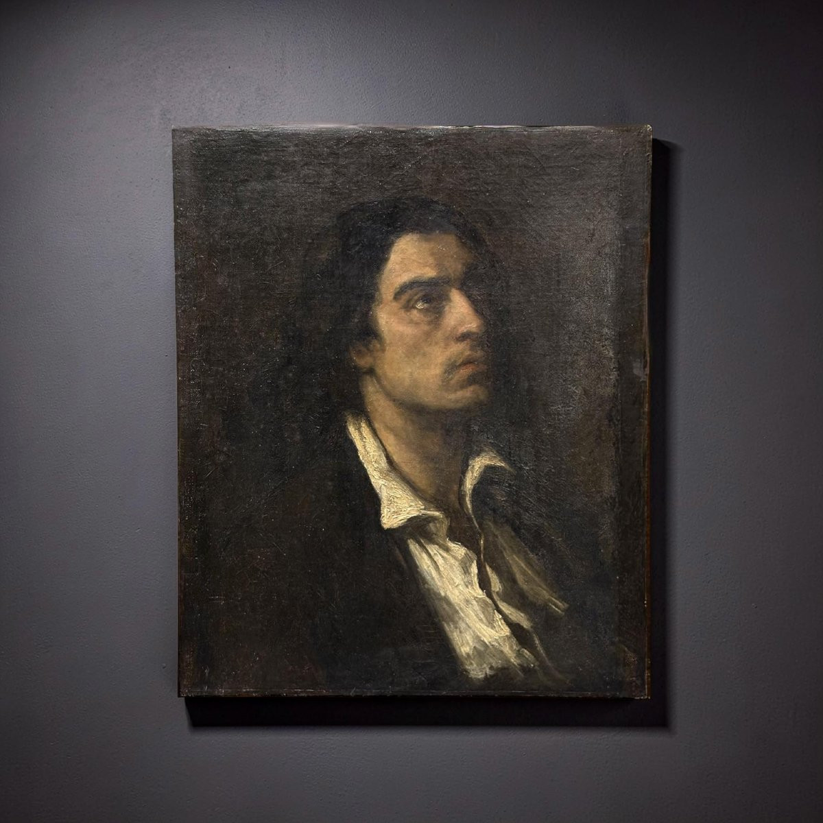 Gustave Courbet, entourage Ritratto Maschile Scuola Francese del XIX-photo-2