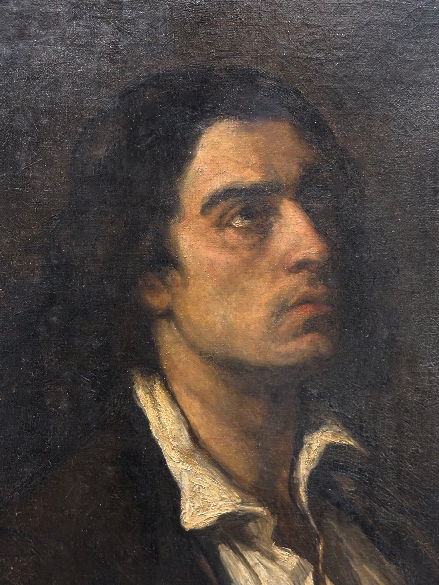 Gustave Courbet, entourage Ritratto Maschile Scuola Francese del XIX-photo-3