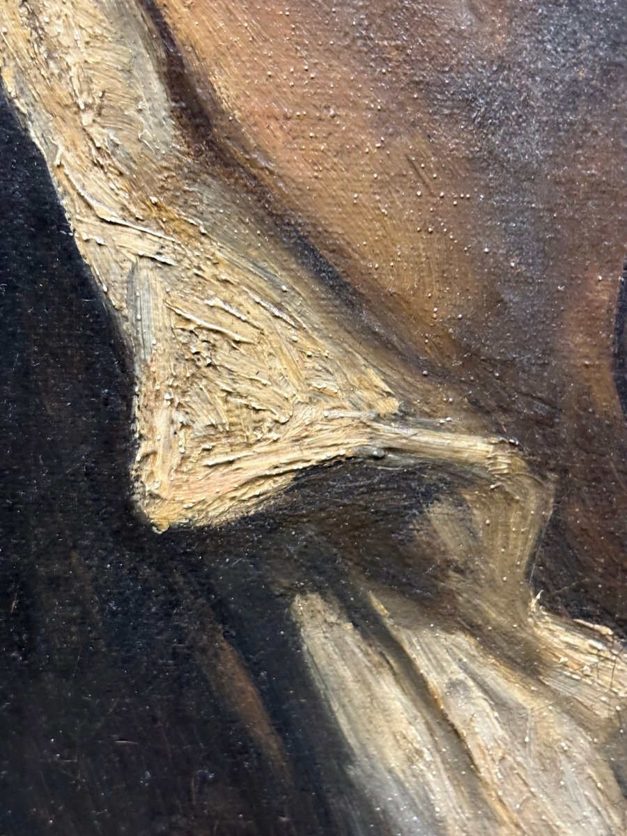 Gustave Courbet, entourage Ritratto Maschile Scuola Francese del XIX-photo-2