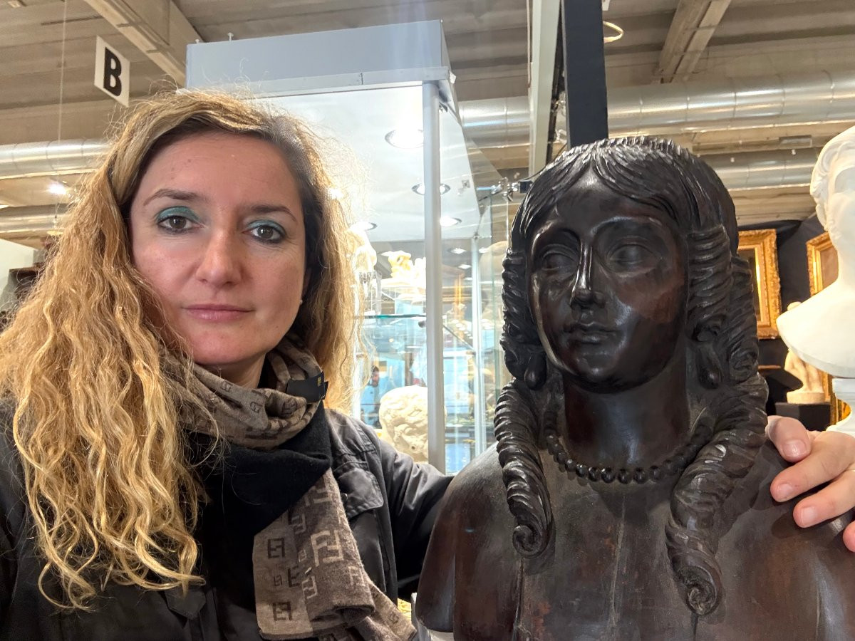 Busto di Dama in Legno di Tiglio Francia XVIII secolo-photo-2