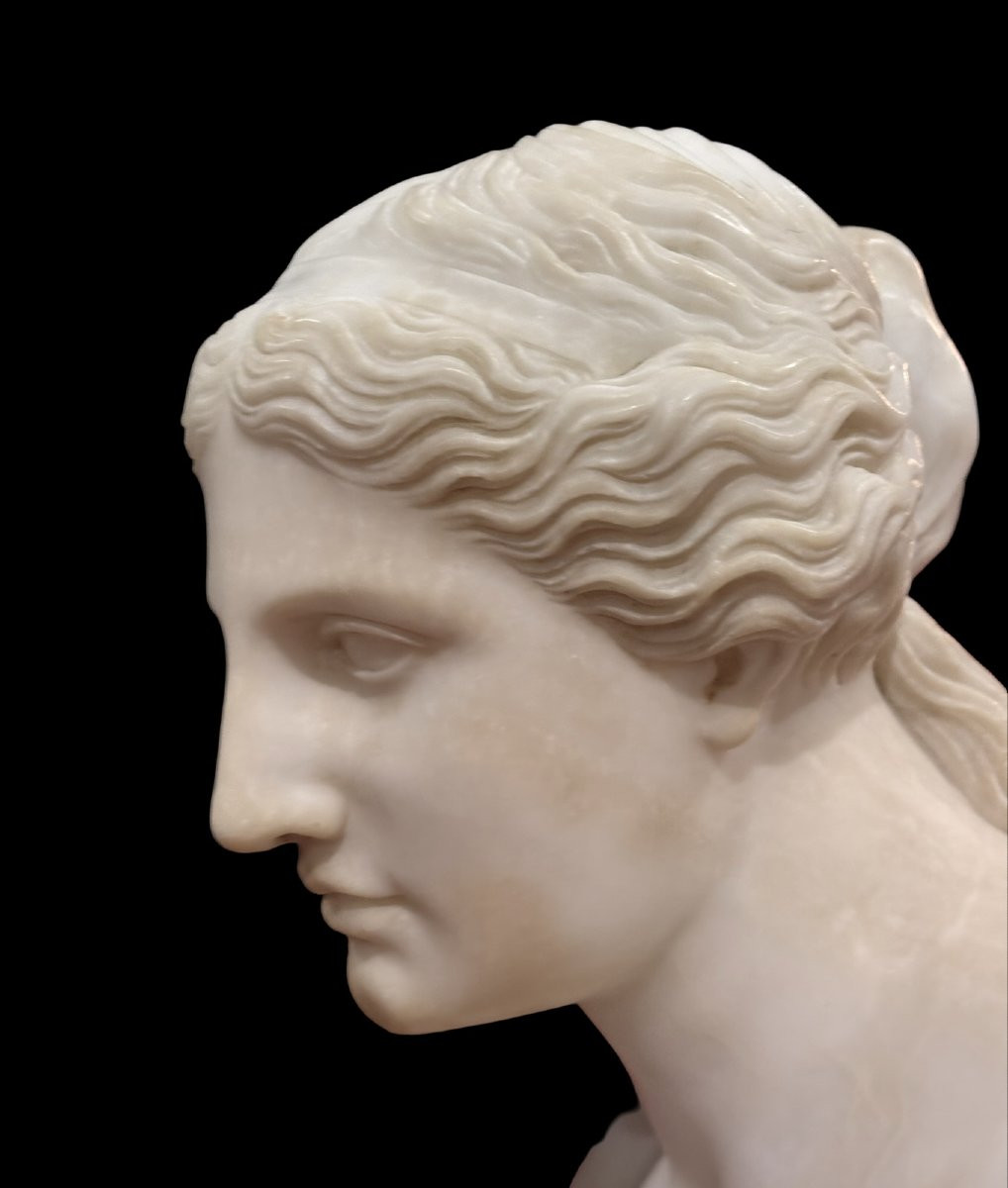 Grande Scultura Neoclassica Alabastro Torso di Venere Italia circa 1860-photo-2