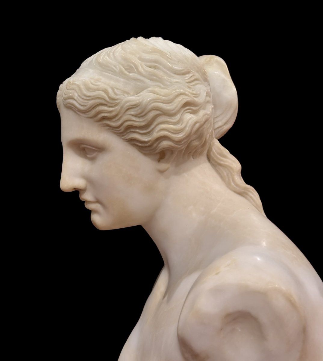 Grande Scultura Neoclassica Alabastro Torso di Venere Italia circa 1860-photo-4
