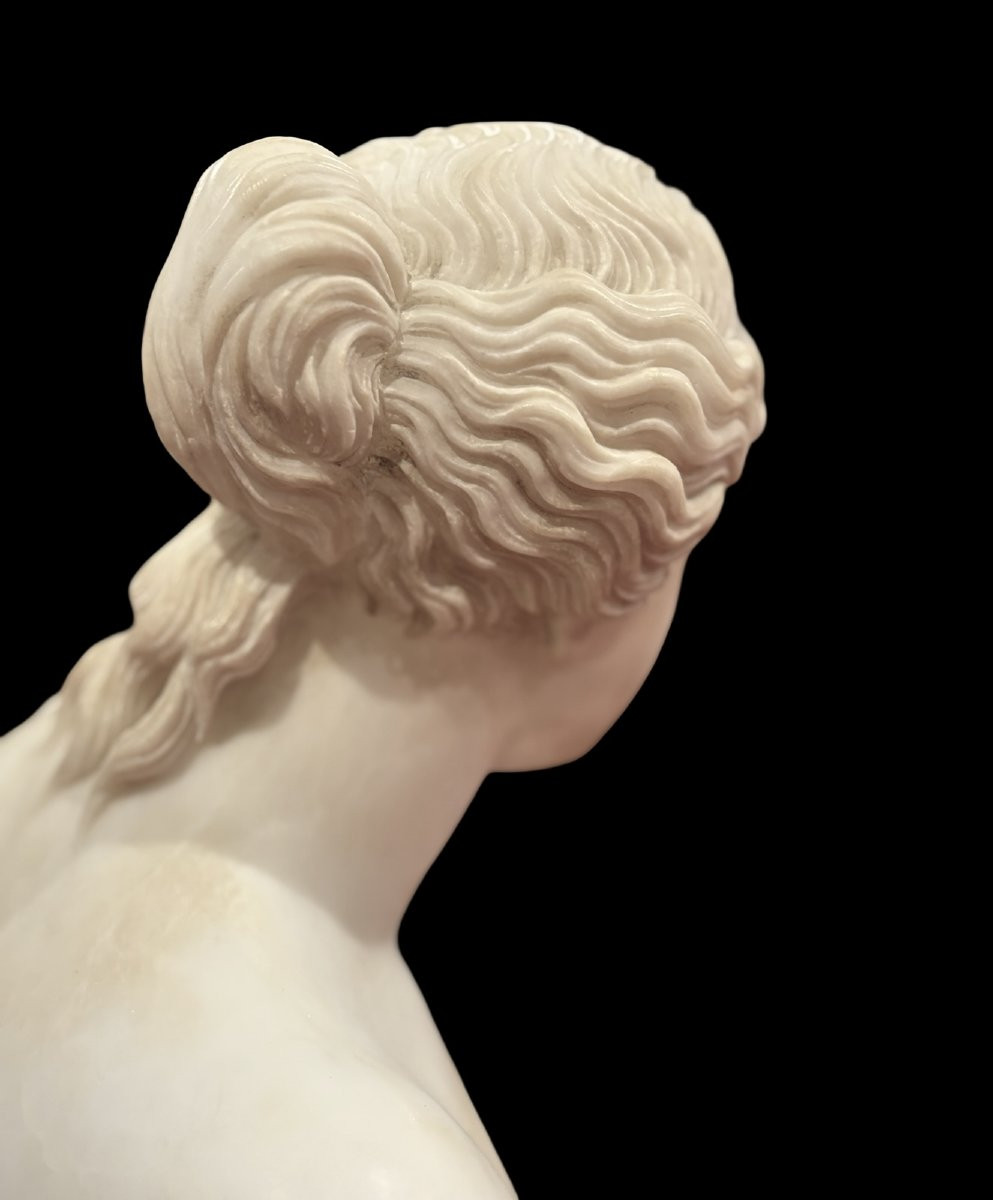 Grande Scultura Neoclassica Alabastro Torso di Venere Italia circa 1860-photo-7