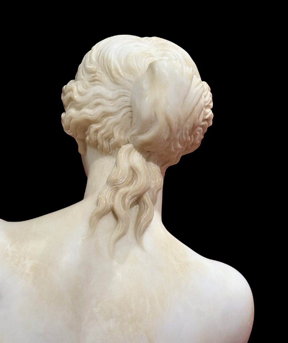 Grande Scultura Neoclassica Alabastro Torso di Venere Italia circa 1860-photo-8