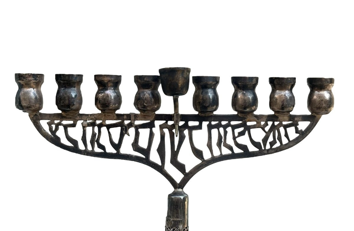 Chanukkiyah o Hanukkah Menorah in Argento 925 -photo-2