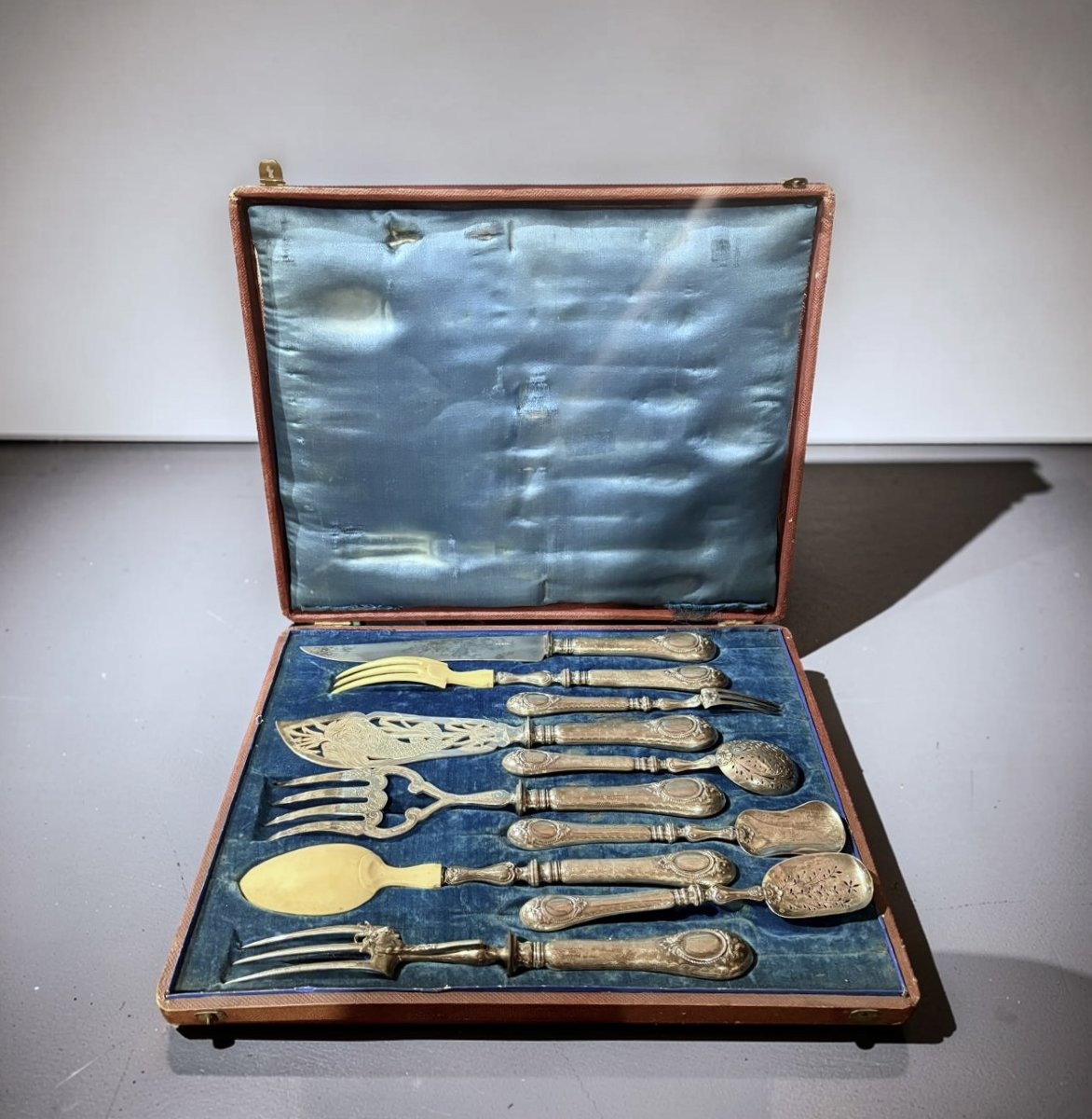 Servizio di Posate Napoleone III in Argento punzone Massat Frères e Minerva I titolo-photo-2