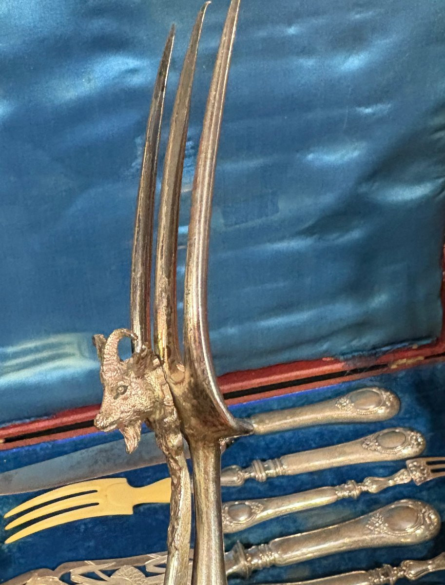 Servizio di Posate Napoleone III in Argento punzone Massat Frères e Minerva I titolo-photo-4