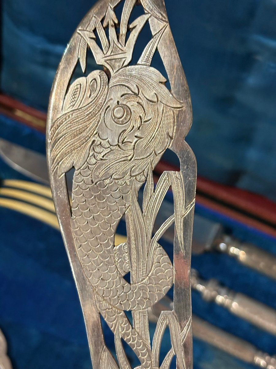 Servizio di Posate Napoleone III in Argento punzone Massat Frères e Minerva I titolo-photo-5