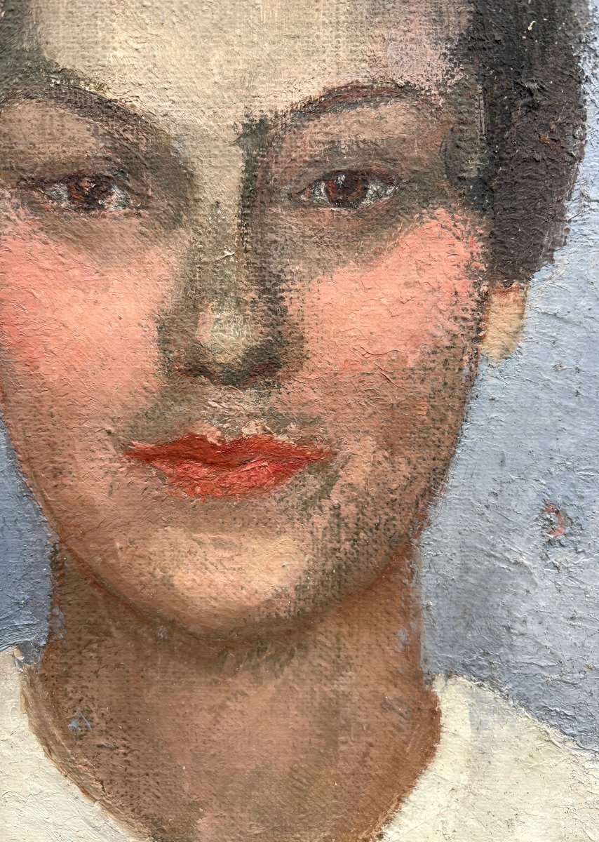 Irène Pagès Post-Impressionismo Ritratto di Ragazza Timbro del Salon-photo-2