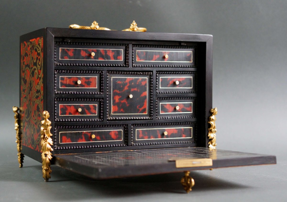 Monetiere in Marqueterie Boulle firmato "SUSSE Frères" epoca Napoleone III-photo-4