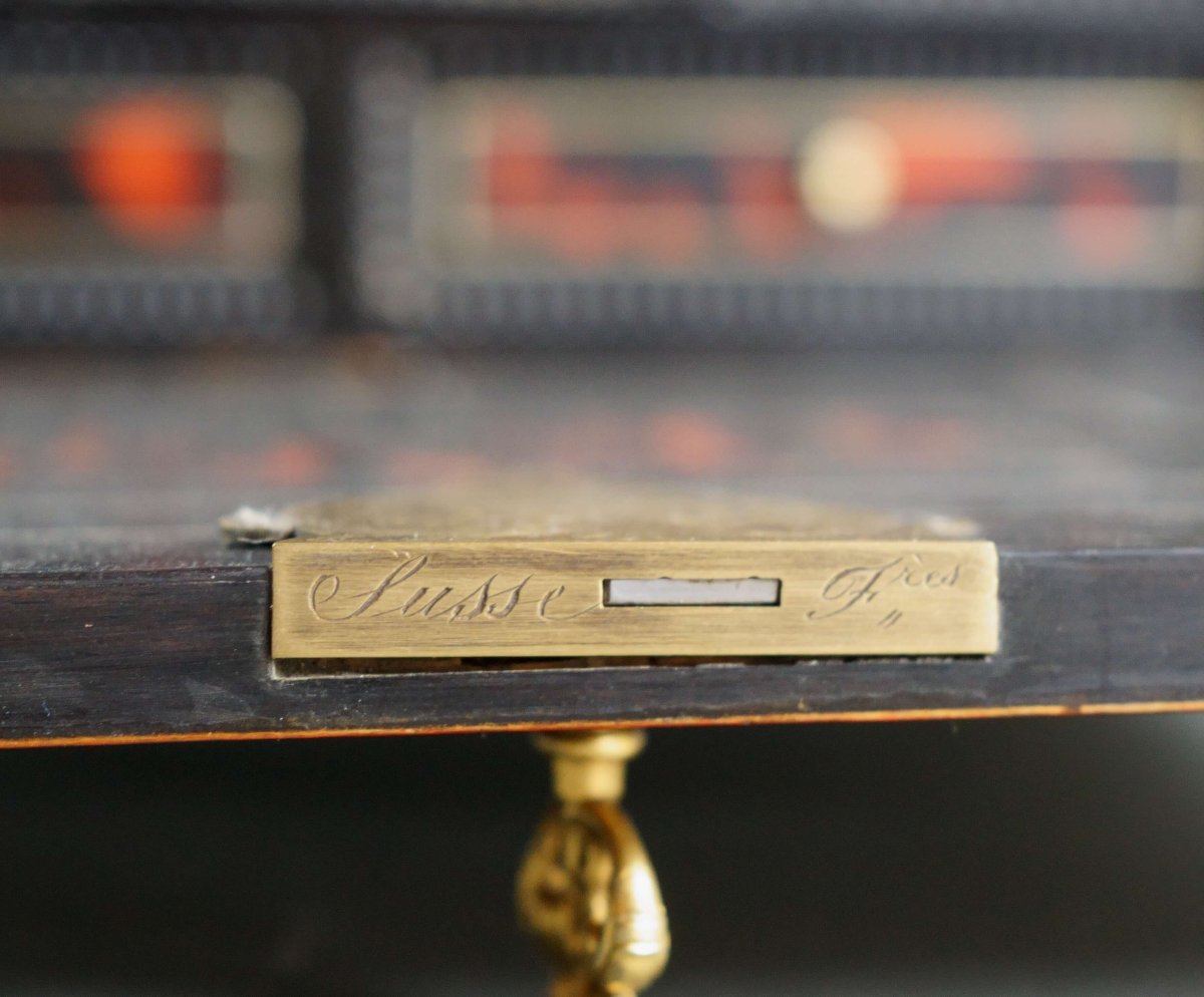 Monetiere in Marqueterie Boulle firmato "SUSSE Frères" epoca Napoleone III-photo-1