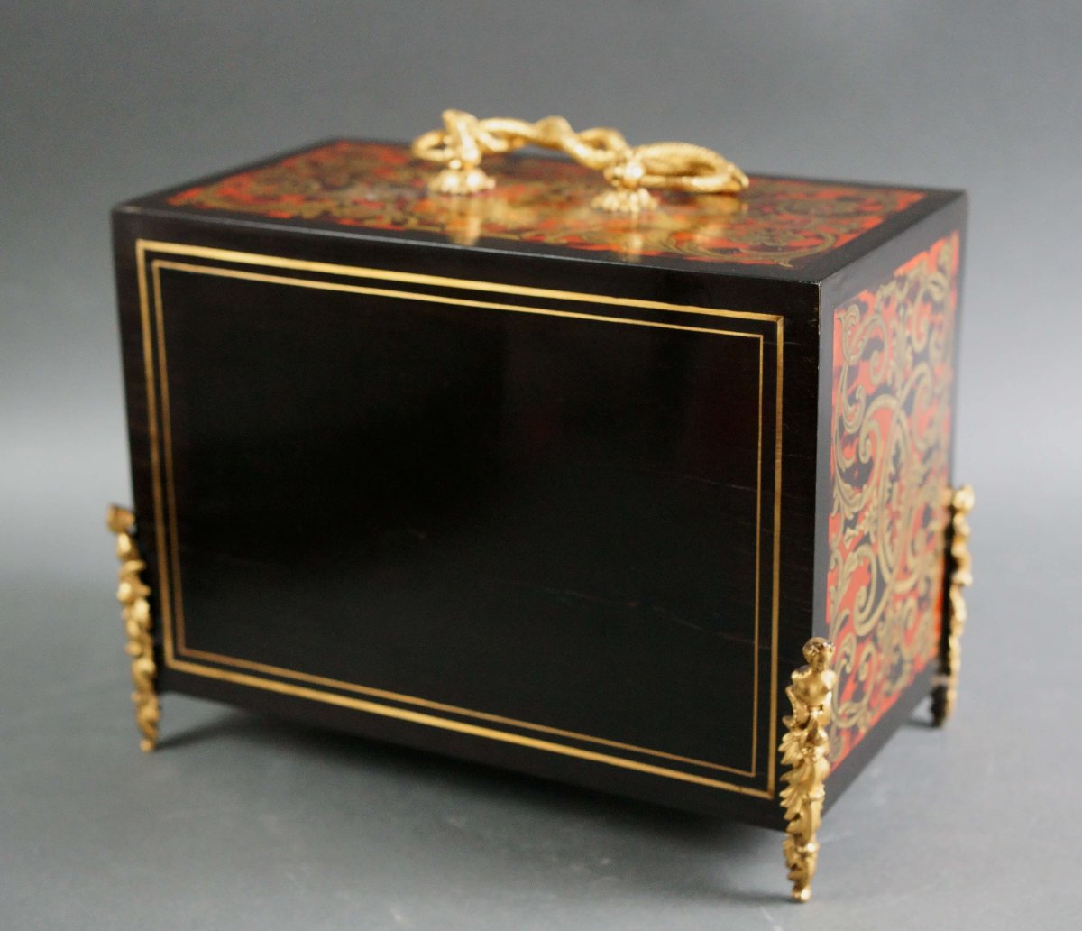 Monetiere in Marqueterie Boulle firmato "SUSSE Frères" epoca Napoleone III-photo-5