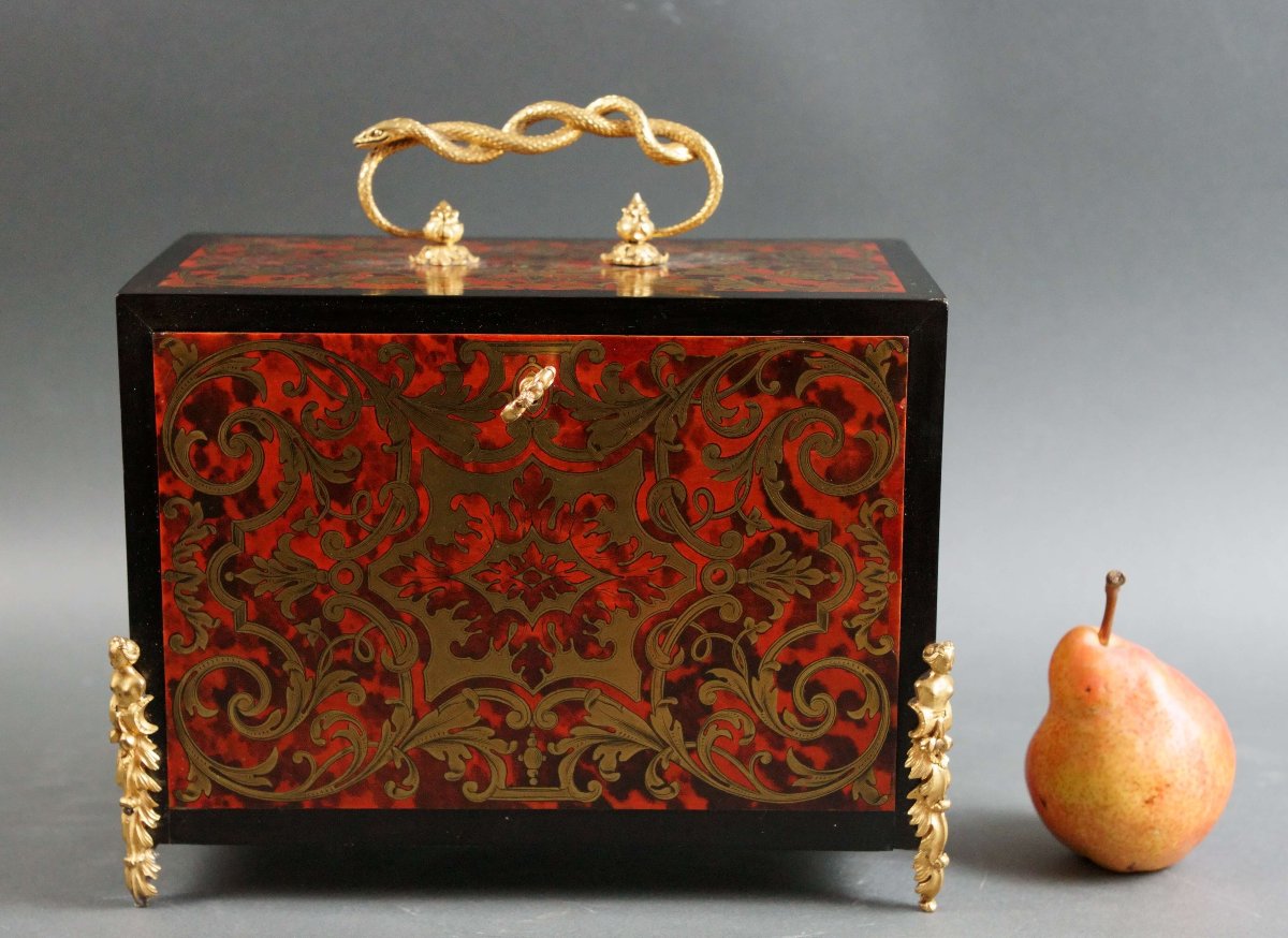 Monetiere in Marqueterie Boulle firmato "SUSSE Frères" epoca Napoleone III-photo-7