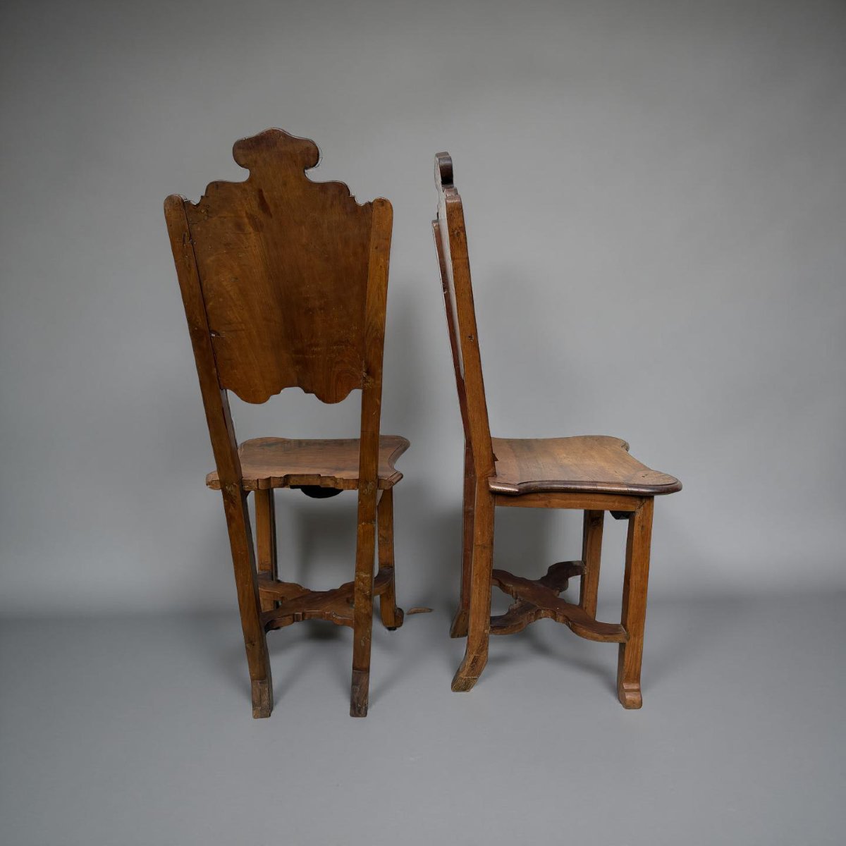 Rara coppia di Sedie Intarsiate, Veneto,  primo quarto del XVIII secolo-photo-3