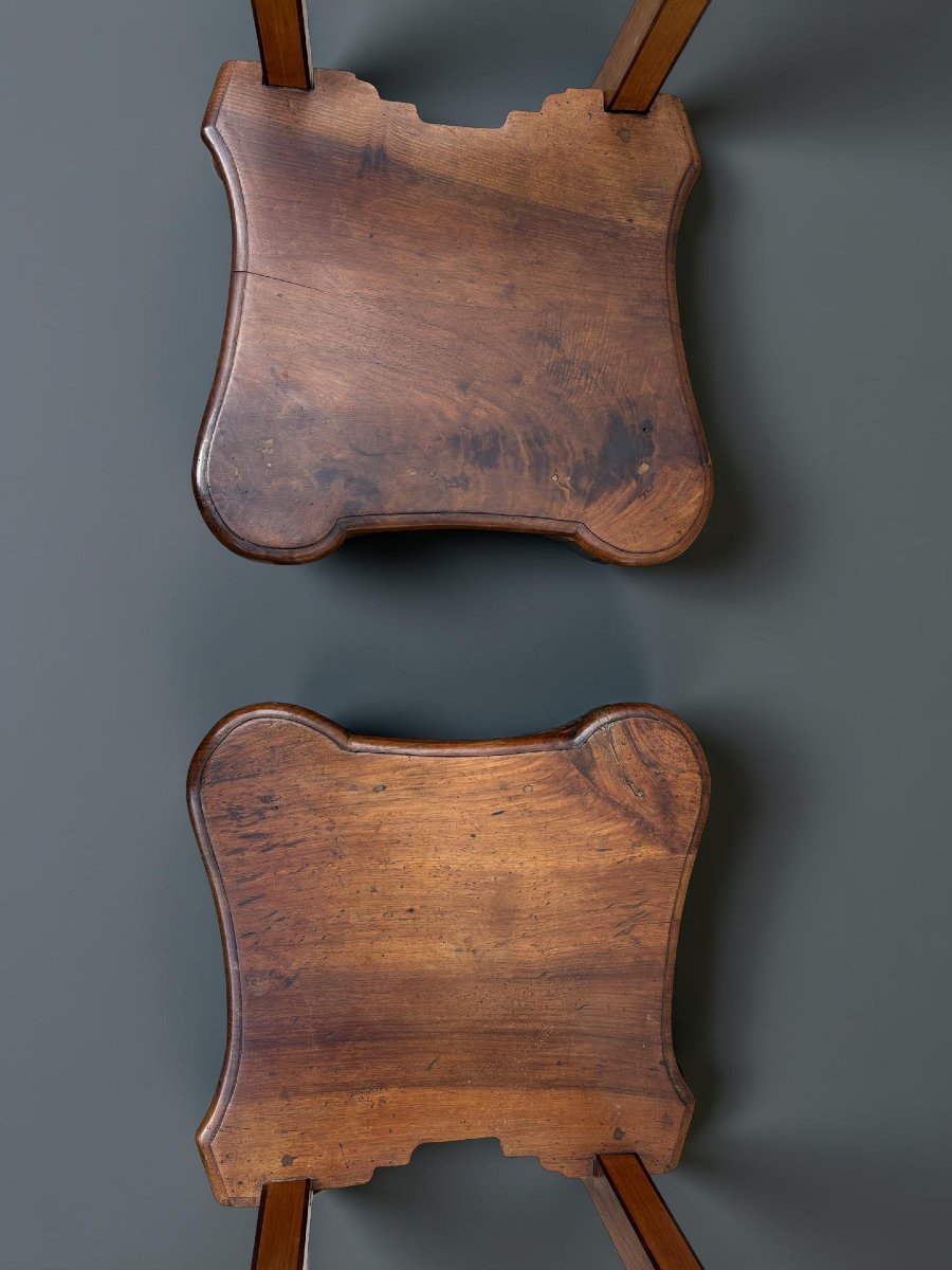 Rara coppia di Sedie Intarsiate, Veneto,  primo quarto del XVIII secolo-photo-8
