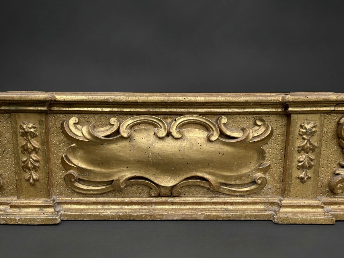 Predella da Altare Barocca Legno Dorato inizi XVIII secolo-photo-3