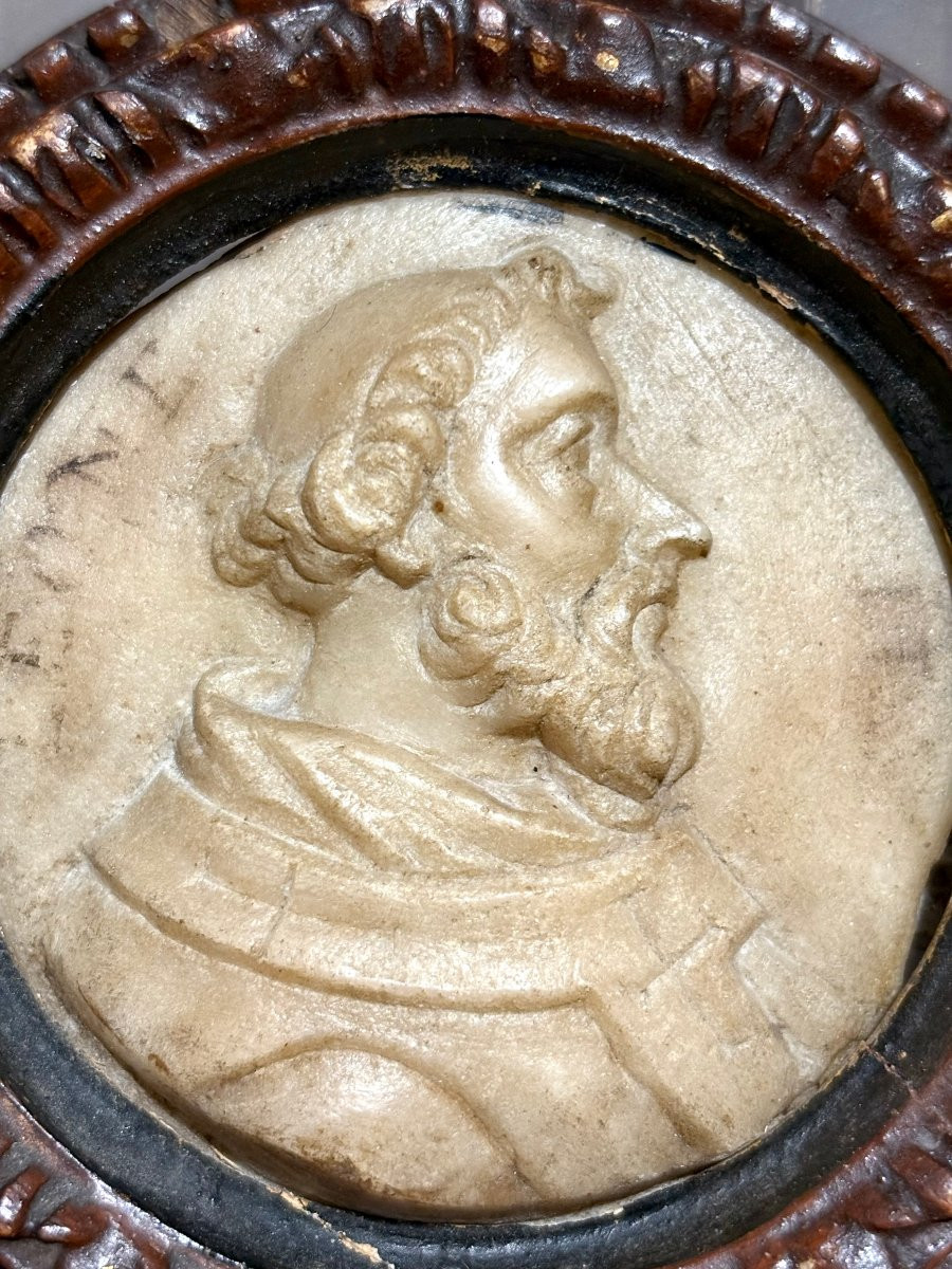 Coppia di Medaglioni in Marmo Profili di Papi fine XVII-inizi XVIII secolo-photo-4