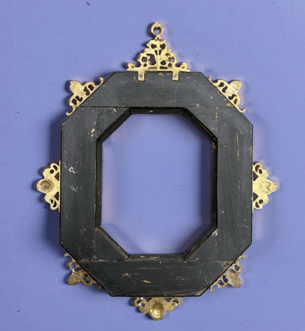 Cornice Grand Tour  Pietre dure e Bronzo Dorato, Roma, XIX secolo-photo-1