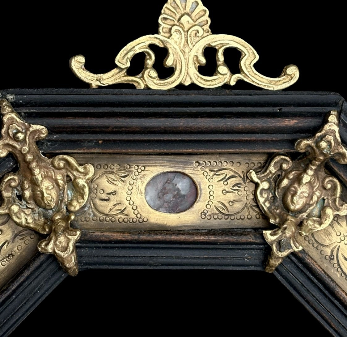 Cornice Grand Tour  Pietre dure e Bronzo Dorato, Roma, XIX secolo-photo-3